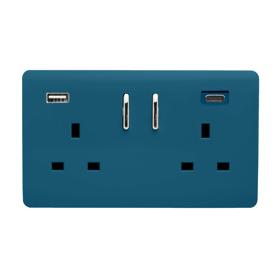 Ocean Blue Wiring Accessories Trendi Decorative Screwless